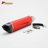 New Forsound RS Original Modified Universal Stainless Steel Muffler 51Mm Red Body Lengthened Hexagonal Hole Motorcycle Exhaust