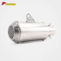 Stainless Steel Carbon Fiber 51Mm LV-10 End Can Silver Exhaust Pipe Universal for Motorcycle Pipe