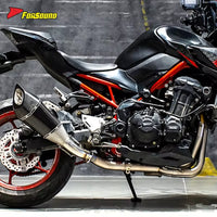FORSOUND Kawasaki Z900 Exhaust Carbon Fiber Stainless Steel Dominator Style Mid-Rear Section Deep Four-Cylinder Exhaust Note