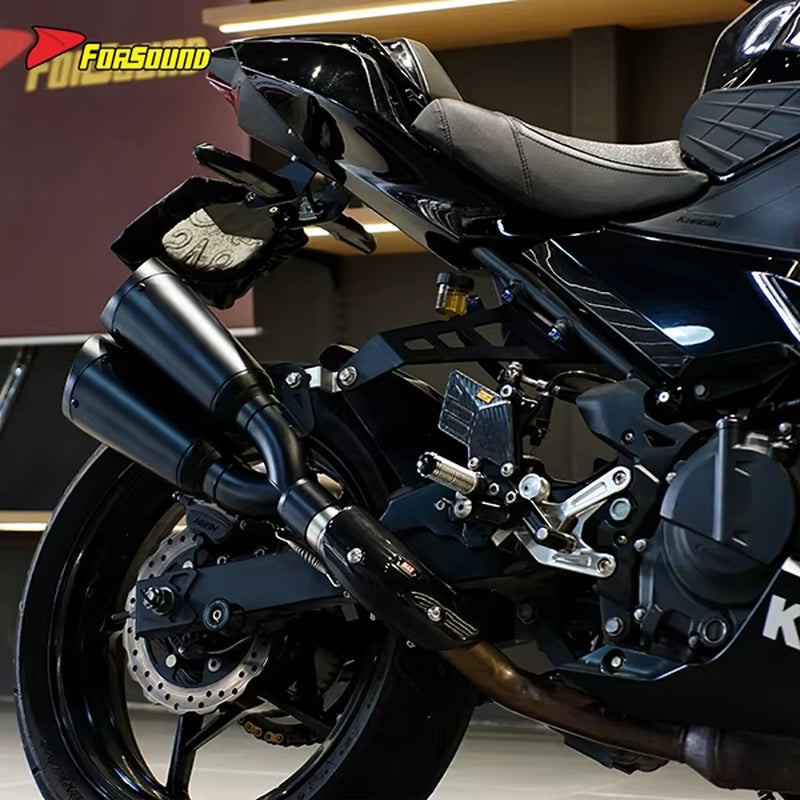 For Ninja 400 Stainless Steel 51Mm Exhaust Mid-Tail Exhaust Pipe with Double Pipes Placement
