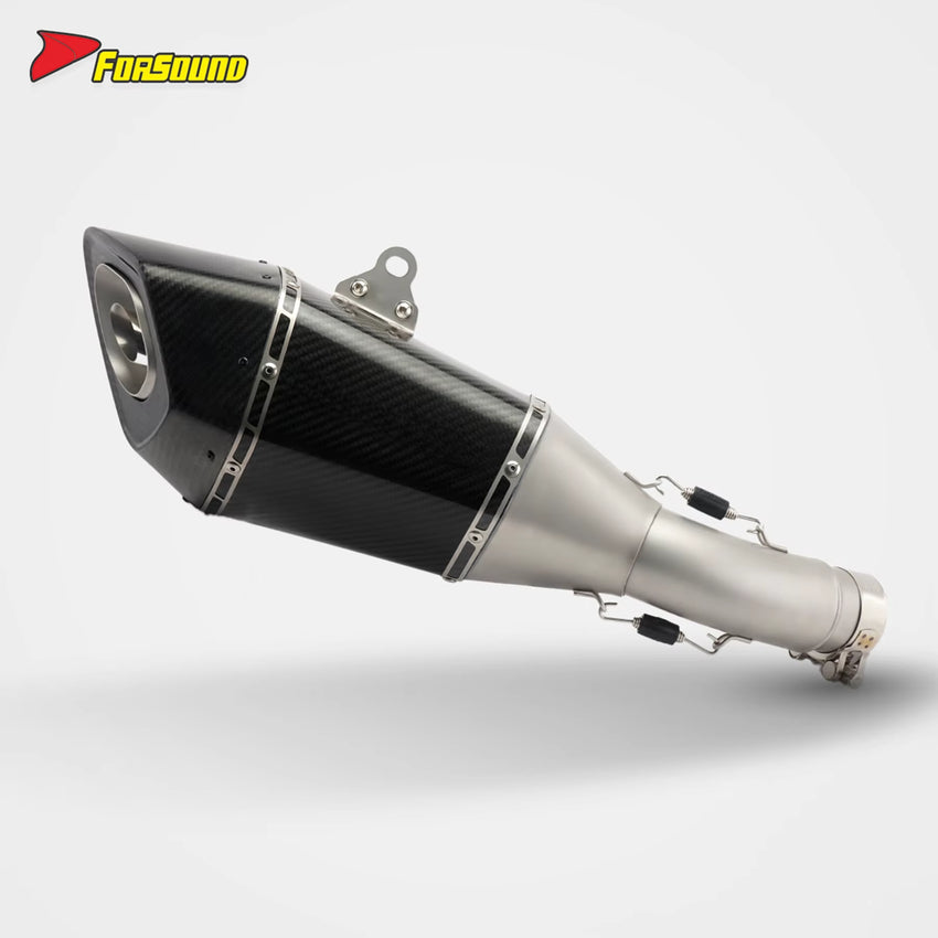 FORSOUND Kawasaki Z900 Exhaust Carbon Fiber Stainless Steel Dominator Style Mid-Rear Section Deep Four-Cylinder Exhaust Note