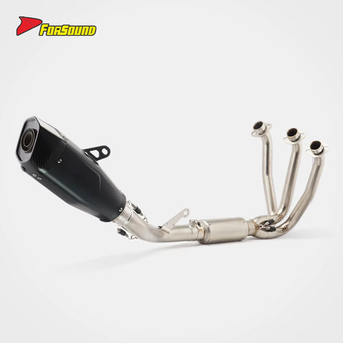 For 675SR Carbon Fiber Stainless Steel Full Side-Exit Exhaust Precision Welding Sportbike Racing Replacement 2024-2025 Model