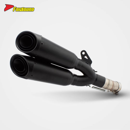 For Ninja 400 Stainless Steel 51Mm Exhaust Mid-Tail Exhaust Pipe with Double Pipes Placement