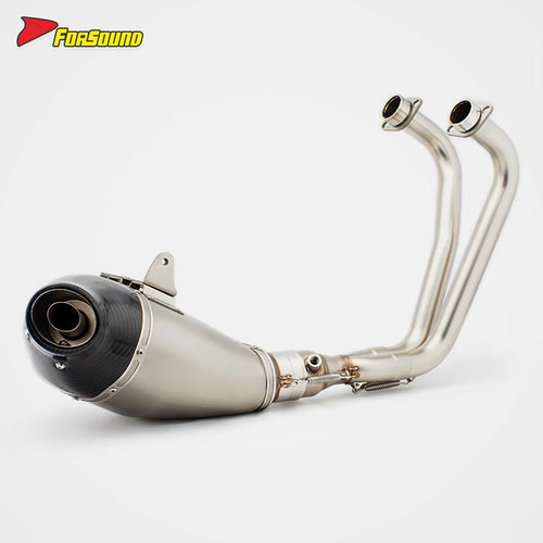 For Yamaha R3 Exhaust Fit 2015-2025 Street Bike Motorcycle Stainless Steel Bottom-Exit Carbon Fiber Air Outlet Deep Sound OEM