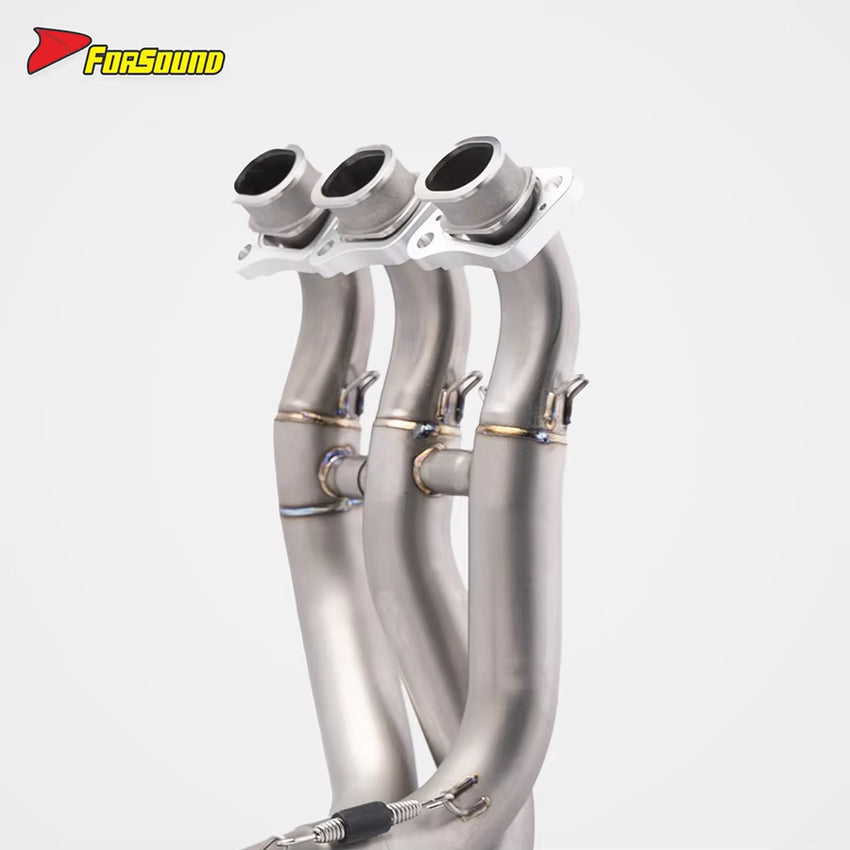 2021-2025 for Trident660 Stainless Steel Titanium Alloy Front-Mid Section Exhaust Pipe Carbon Fiber Rear Exhaust OEM