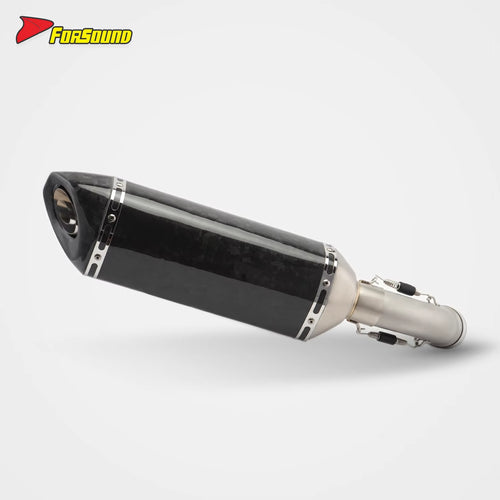 FORSOUND Kawasaki Ninja1000Sx Carbon Fiber Exhaust Pipe Full System 2020-2025 Hexagonal Beveled Tip Slip OEM