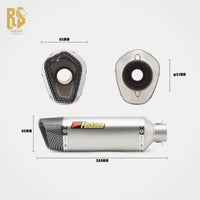 Small Roman Exhaust Pipe Stainless Steel and Carbon Fiber for Universal Motorcycles New Condition