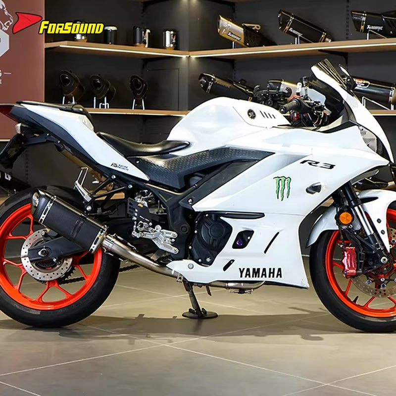 For Yamaha R3 Full Exhaust System Stainless Steel Carbon Fiber 51Mm Exhaust Full Motorcycle Exhaust System ODM&OEM YZF R3
