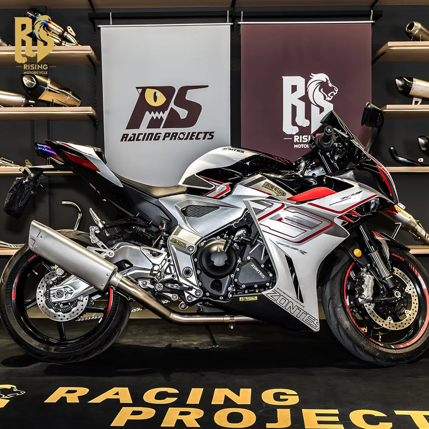 RS for Motorcycle Exhaust Pipe Tail Section Modified R1 Stainless Steel 51/60Mm Caliber Competitive Street Mountain Running New