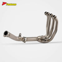 Exquisite and Heat Resistant Silvery White Stainless Steel Carbon Fiber Motorcycle Full Exhaust System for KAWASAKI ZX-6R ZX-4R