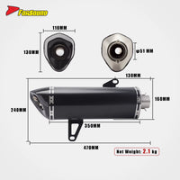 New Yamaha XMAX Black Stainless Steel Carbon Fiber Full System Exhaust Retrofit Tip Matte Front-Mid Section Urban Commuting