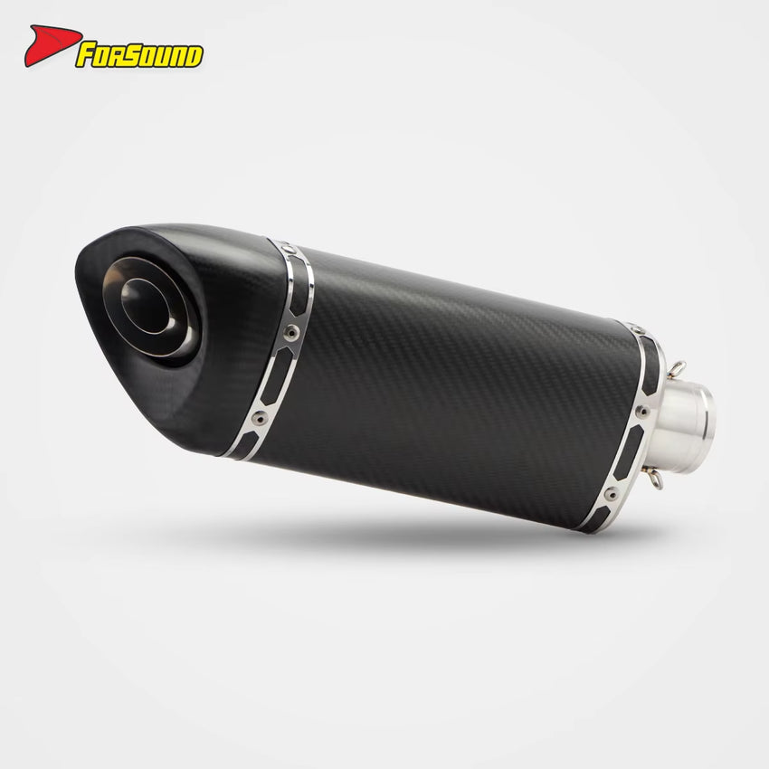 Universal 51Mm Diameter K11-Style Slip-On Exhaust Carbon Fiber Tail Tip Improved Power Response Street Commute/Sport Riding OEM