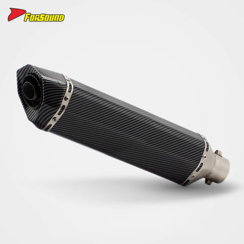 RS Original Modified Universal Stainless Steel Exhaust Pipe Water Transfer Printing Lengthened 51Mm Hexagonal Hole Tail Section