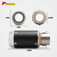 Stainless Steel Carbon Fiber 51Mm Mini GP End Can Exhaust Pipe Universal Motorcycle Pipe