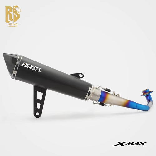 FOR Yamaha XMAX Exhaust 2017-2025 XMAX 300 250 Extended Slant Hexagon round Hole Full Exhaust System Stainless Steel