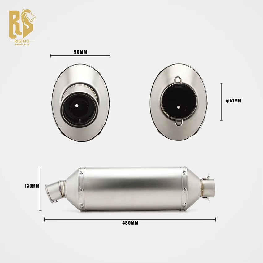 Stainless Steel 51Mm Exhaust End Can for Universal Motorcycle 51Mm Pipe