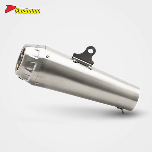 New Forsound Universal 51Mm Diameter Silver Stainless Steel Ar-Style Slip Exhaust Tip Aftermarket Motorcycle Exhaust System