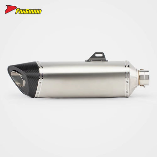 Stainless Steel Carbon Fiber 60Mm R11-7 Long End Can Exhaust Pipe Universal Motorcycle Pipe