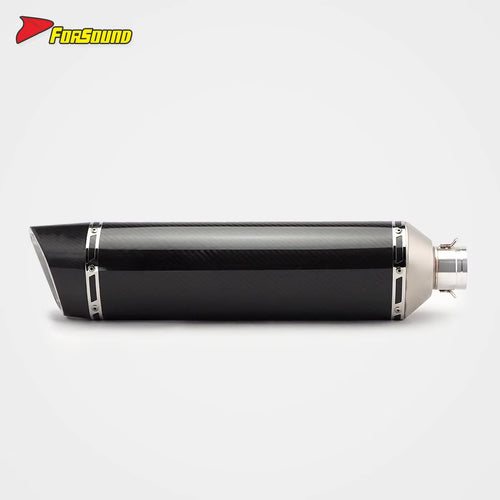 Stainless Steel Carbon Fiber 51Mm Roman Hoop End Can Long Exhaust Pipe Universal Motorcycle Pipe