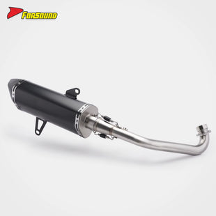 New Yamaha XMAX Black Stainless Steel Carbon Fiber Full System Exhaust Retrofit Tip Matte Front-Mid Section Urban Commuting