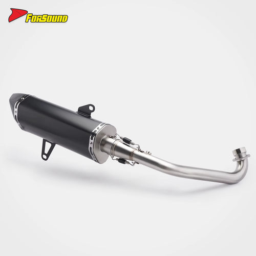 New Yamaha XMAX Black Stainless Steel Carbon Fiber Full System Exhaust Retrofit Tip Matte Front-Mid Section Urban Commuting