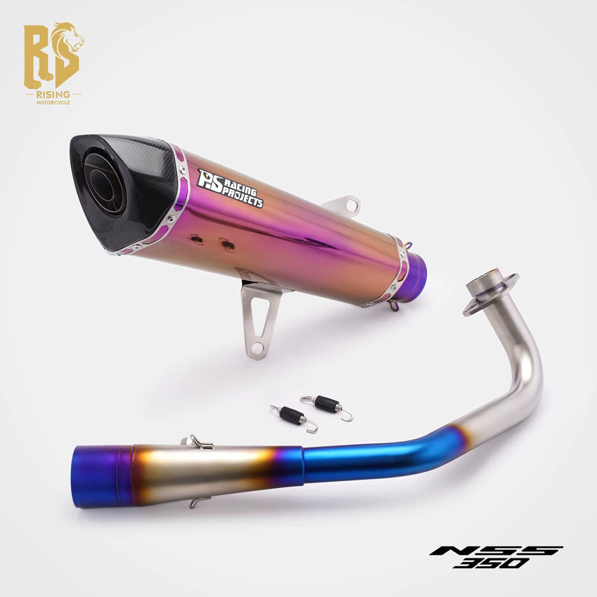 FOR Honda Forza 350 Exhaust 2020-2025 NSS350 Extended Slant Hexagon round Hole Full Exhaust System Stainless Steel