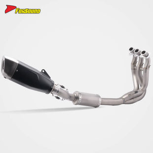 New FORSOUND Trident660 2020-2025 Blade Black Titanium Alloy Carbon Fiber Stainless Steel Exhaust Pipe Silver Rear Compatible