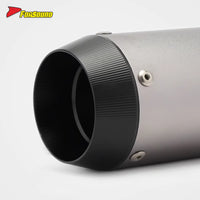 Stainless Steel Carbon Fiber 51Mm Mini GP End Can Silver Black Cover Exhaust Pipe Universal Motorcycle Pipe