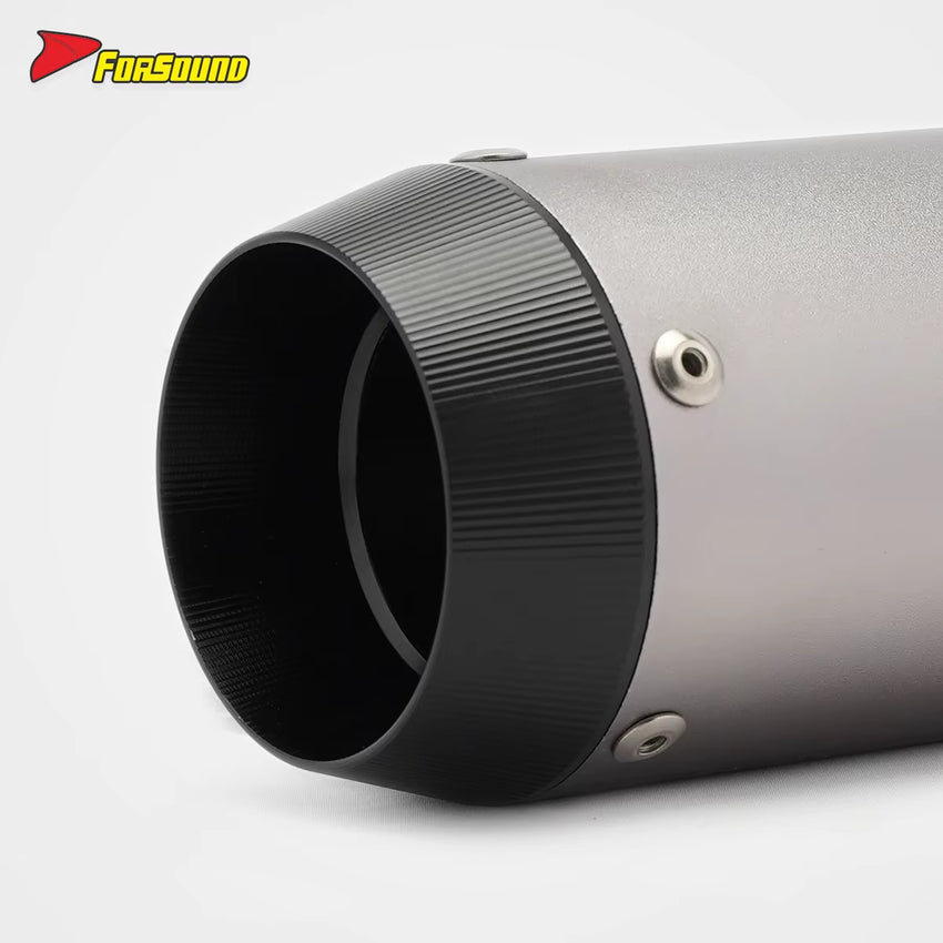 Stainless Steel Carbon Fiber 51Mm Mini GP End Can Silver Black Cover Exhaust Pipe Universal Motorcycle Pipe