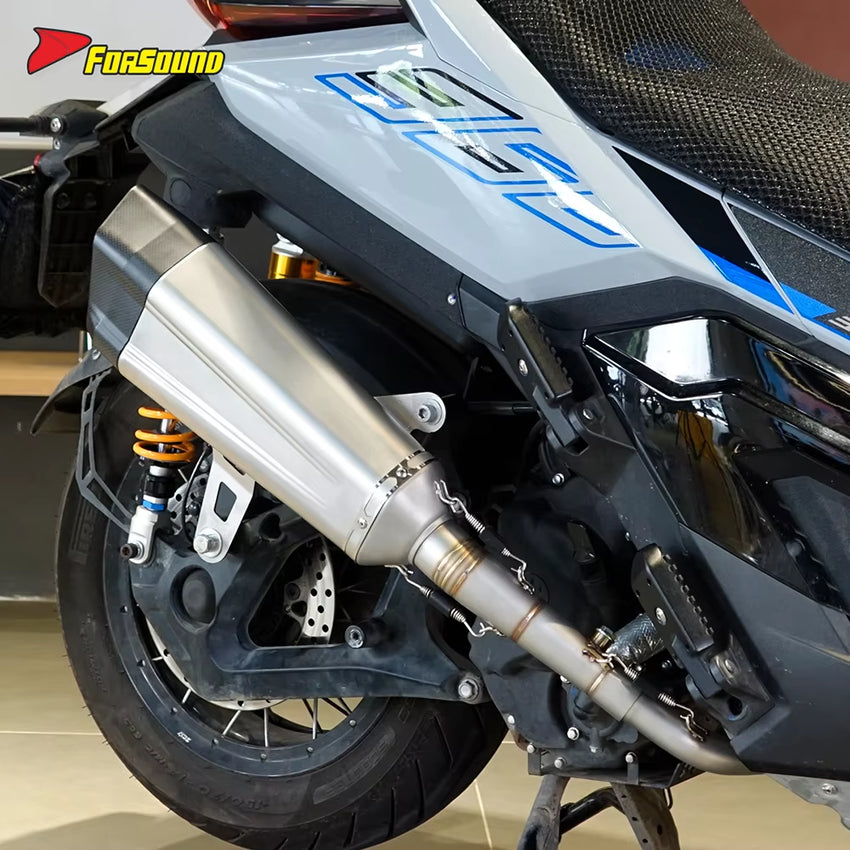 For ZONTES 368G Fit 2024-2025 Stainless Steel Motorcycle Full Exhaust System Side-Exit Exhaust Pipe ADV Scooter Customizable OEM