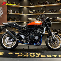 New Universal 60Mm Glossy Mid Slash Tail Pipe Matte Carbon Fiber Stainless Steel Right Side FORSOUND Exhaust Fit 125-800Cc Retro