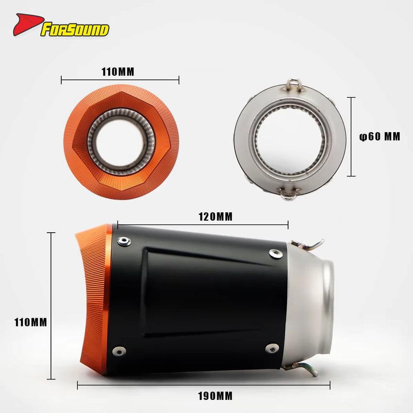 Stainless Steel 60Mm Angled Tail Section Exhaust Pipe for Universal Motorcycle Pipe