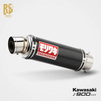 New FORSOUND KAWASAKI Z900RS Street Motorcycle Carbon Fiber Retro Tail Muffler End Can Blue Polished Stainless Steel MORIWAKI