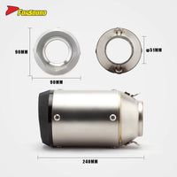 FORSOUND Universal 51Mm Stainless Steel Motorcycle Exhaust Replacement New Can CF450SR MT03 Multilateral Style Black Mouth