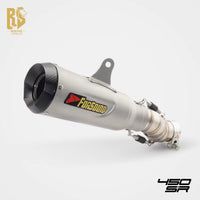 For for Forsound Silver Stainless Steel Mid-Tail Full-System Exhaust Includes Tip/Muffler for 2022+ Replacement Motorcycle
