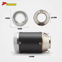 RS Original 51Mm End Can Universal Stainless Steel Black Mouth Multilateral Motorcycle Exhaust Pipe Retrofit/Upgrade for Can