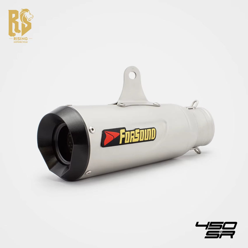 For for Forsound Silver Stainless Steel Mid-Tail Full-System Exhaust Includes Tip/Muffler for 2022+ Replacement Motorcycle