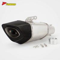 RS Original Universal New Motorcycle Carbon Fiber 60Mm Caliber Exhaust Muffler Pipe Compatible with XJ6 MT07 Xmax Crf150