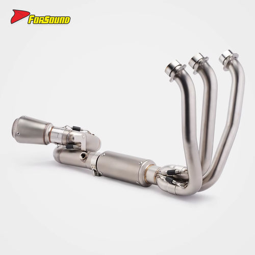 For 675NK 675SR Crown Spiral Underfloor Full Exhaust System Stainless Steel Dual Oxygen Sensor Power Enhancement Sound Tuning