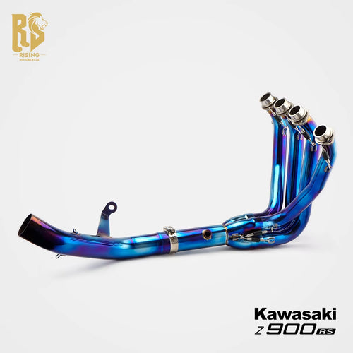 RS Original Forsound/Sound Motorcycle Exhaust Pipe Kawasaki Z900RS Roasted Blue 60Mm New Modified Front Middle Section Titanium