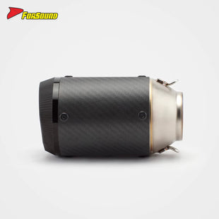 RS Original 51Mm Stainless Carbon Fiber Exhaust Pipe End Can Universal Multilateral Modified Style Black Mouth for Coke Can