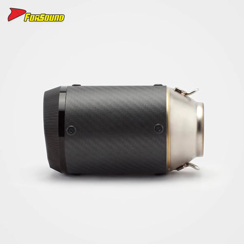 RS Original 51Mm Stainless Carbon Fiber Exhaust Pipe End Can Universal Multilateral Modified Style Black Mouth for Coke Can