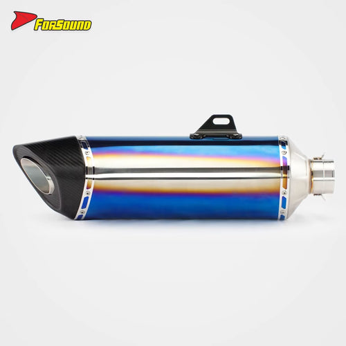 Stainless Steel Carbon Fiber 60Mm R11-7 Long End Can Baked Blue Exhaust Pipe Universal Motorcycle Pipe