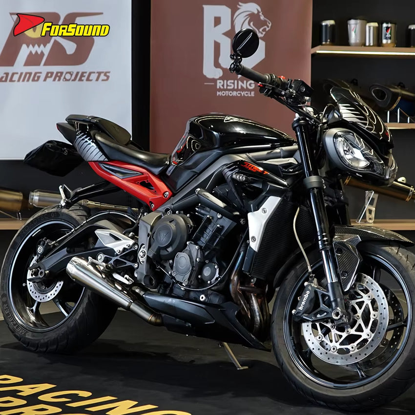 New Condition Stainless Steel Laser Print Motorcycle Modified Full System Exhaust Pipe for Triumph 765 2017-2024 765R OEM/ODM