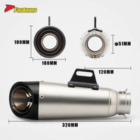 RS for Motorcycle Exhaust Pipe Modification for SC round Mouth Tail MT09 Z 900 450SR Race 600 R3 Ninja Zx-4R