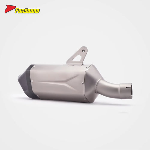 For BMW R1300GS Fit 2023-2025 60Mm Silvery White Matte Titanium Alloy Motorcycle Mid-Tail Integrated Exhaust Pipe1300Cc ADV OEM