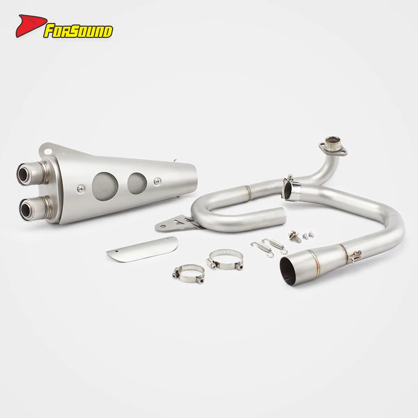 FORSOUND New for Monkey 125 Double-Barrel Full Exhaust System Deep Vintage Exhaust Note Urban Commute Exact Fit Customizable