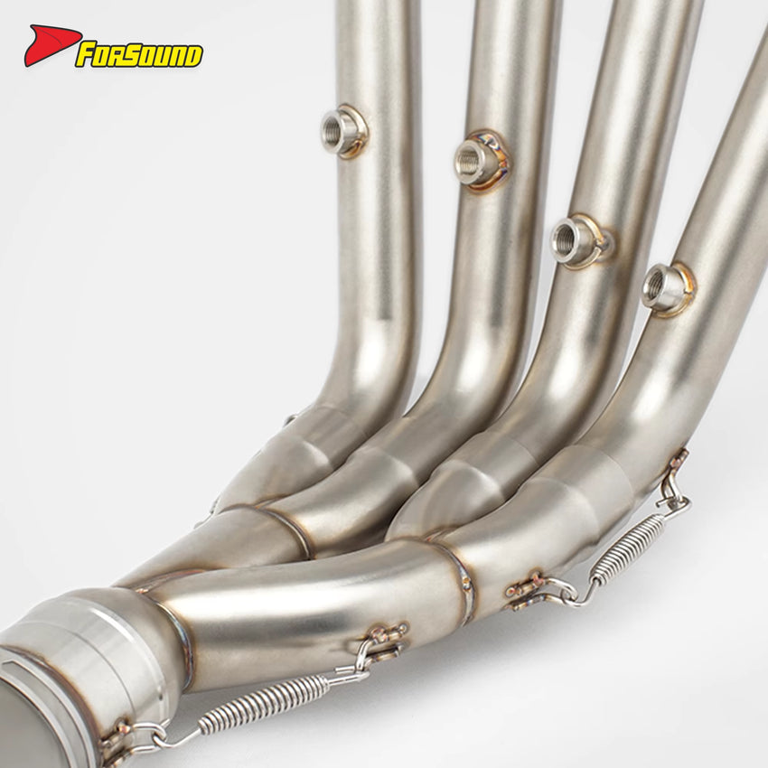 For QJMOTOR QJ800GS-K Fit 2023-2025 Silvery Stainless Steel Motorcycle Full Bottom-Exit Exhaust System Four-Cylinder OEM ODM