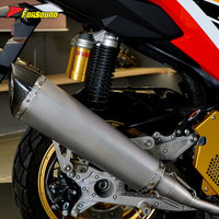 FORSOUND Exhaust for ADV 160 Carbon Fiber Stainless Steel Matte Finish Extended Slant Hexagonal Deep Mellow Exhaust Note Urban