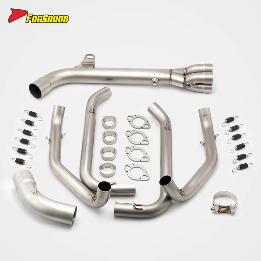 FORSOUND Kawasaki Ninja1000Sx Carbon Fiber Exhaust Pipe Full System 2020-2025 Hexagonal Beveled Tip Slip OEM